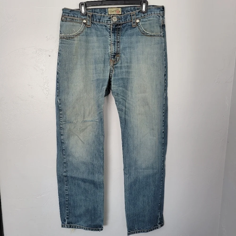 Wrangler 20X Denim Jeans Men's 36x32 Western Work Wear Casual Light Wash